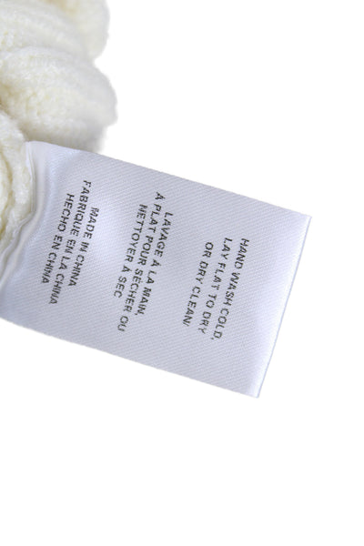 Allison Women Ivory Pullover Sweater Crew Neck Long Sleeve Viscose Blend Size S