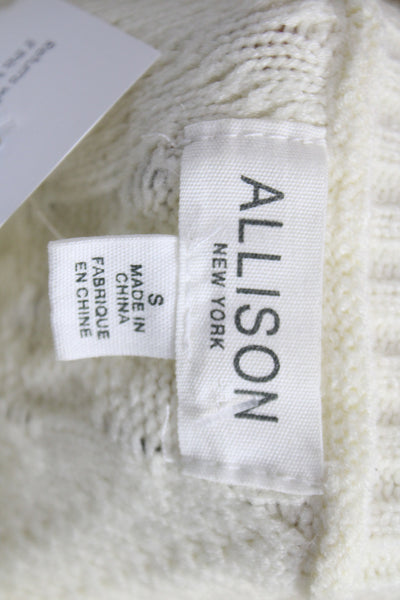 Allison Women Ivory Pullover Sweater Crew Neck Long Sleeve Viscose Blend Size S