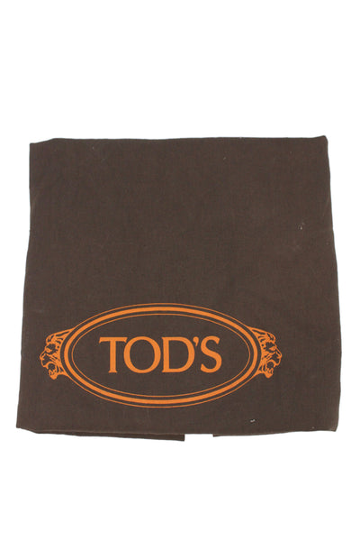 Tods Womens Side Zip Block Heel Pointed Toe Knee High Boots Black Size 37