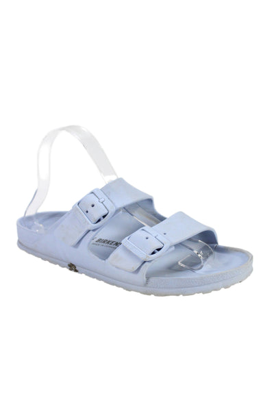 Birkenstock Womens Double Buckle Strap Slide Sandals Blue Size 38