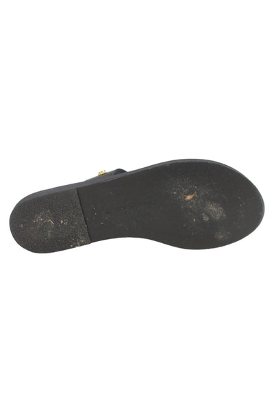 Ancient Greek Sandals Womens Studded Double Strap Slide Sandals Black Size 37