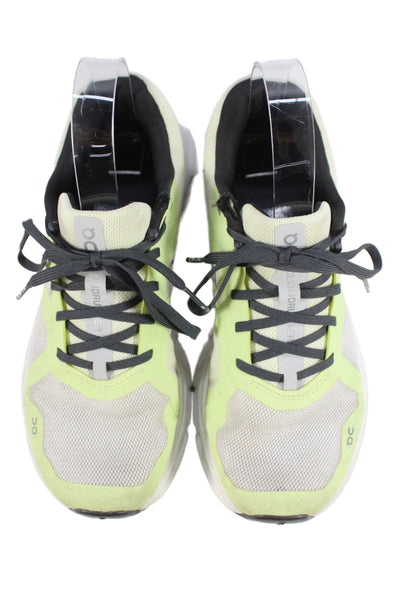 On Cloud Womens Lace Up Logo Knit Low Top Running Sneakers Gray Green Size 7.5