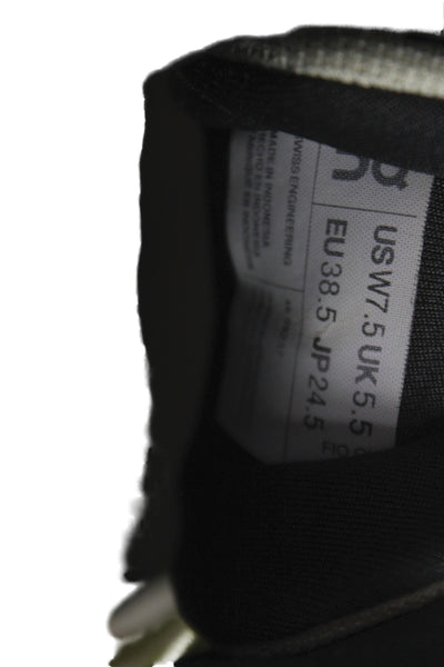 On Cloud Womens Lace Up Logo Knit Low Top Running Sneakers Gray Green Size 7.5