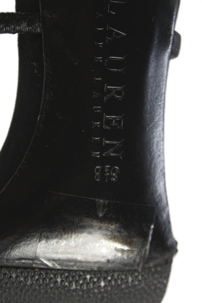 Lauren Ralph Lauren Womens Crystal Satin Strappy Sandals Black Size 6.5