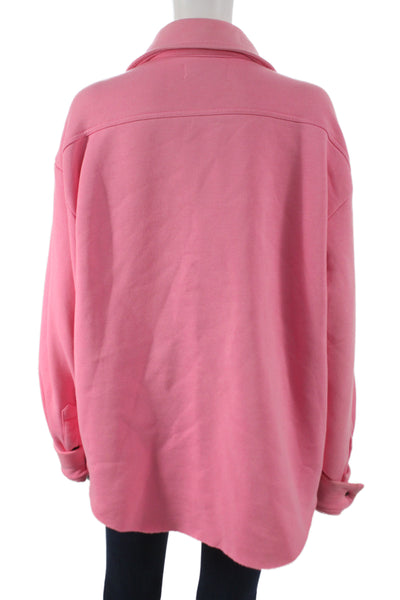 Natasha Zinko Women Basic Jacket Pink Studded Cotton Button Long Sleeve Size XS