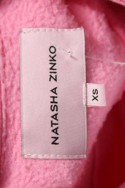 Natasha Zinko Women Basic Jacket Pink Studded Cotton Button Long Sleeve Size XS