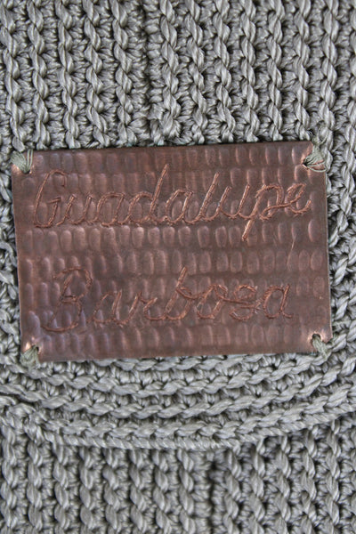 Guadalupe Barbosa Womens Single Strap Logo Flap Crochet Shoulder Handbag Brown