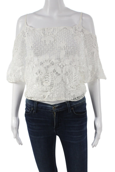 Lisa Maree Collection Women Camisole Off Shoulder White Cotton Size S