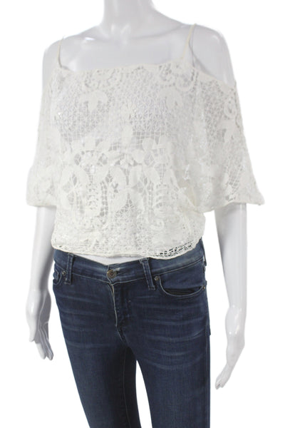 Lisa Maree Collection Women Camisole Off Shoulder White Cotton Size S