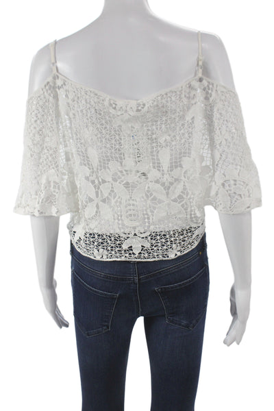 Lisa Maree Collection Women Camisole Off Shoulder White Cotton Size S