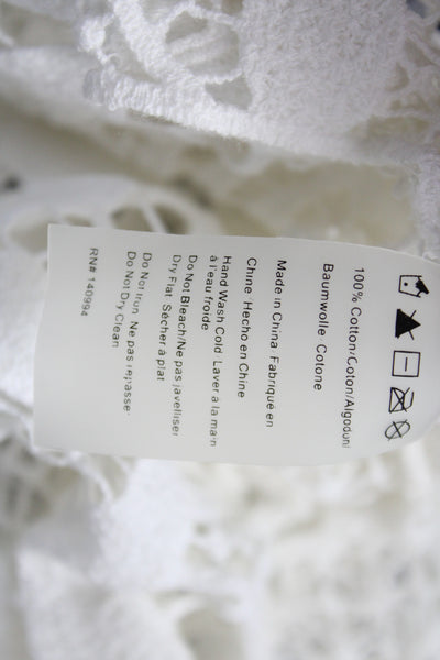 Lisa Maree Collection Women Camisole Off Shoulder White Cotton Size S