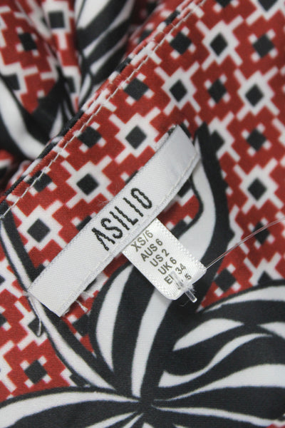 Asilio Womens Cropped Multicolor Square Neck Sleeveless Tank Summer Size XS