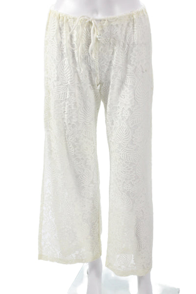Becca Women Beach Floral Ivory Nylon Cover Up Size S