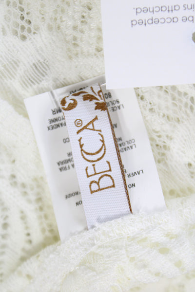 Becca Women Beach Floral Ivory Nylon Cover Up Size S
