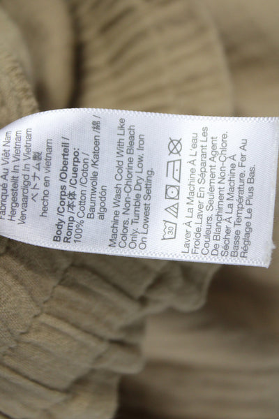 Madewell Womens Cropped Beige Cotton Drawstring Pants Size S
