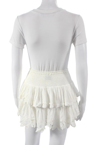 Muche Et Muchette Womens White Boho Mini Skirt Polyester Size One Size