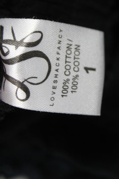Love Shack Fancy Womens Mini Skirt Black 100% Cotton Boho Size 1