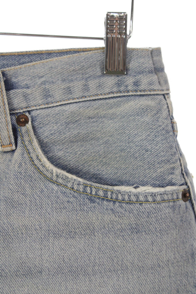 Redone Womens Cut-Off Cotton Shorts Blue Solid Size 27