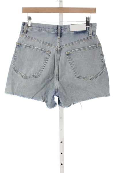 Redone Womens Cut-Off Cotton Shorts Blue Solid Size 27
