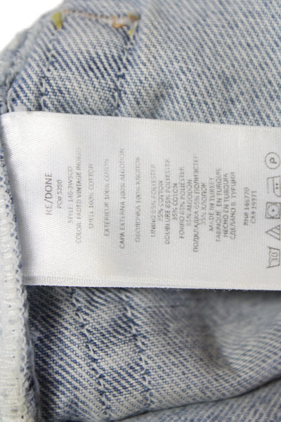 Redone Womens Cut-Off Cotton Shorts Blue Solid Size 27