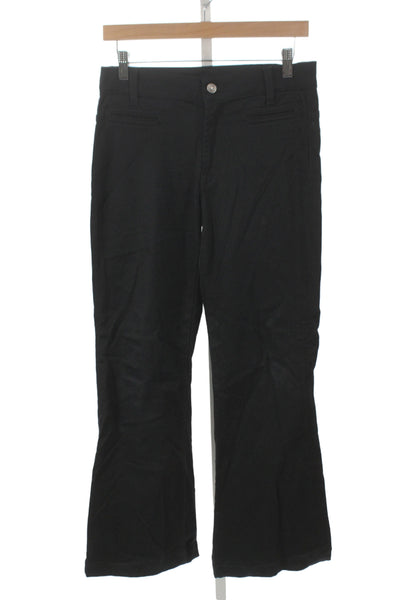 7 For All Mankind Women Black Chino Pants Button Closure Size 27