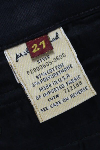 7 For All Mankind Women Black Chino Pants Button Closure Size 27