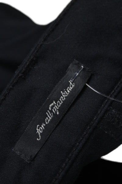 7 For All Mankind Women Black Chino Pants Button Closure Size 27
