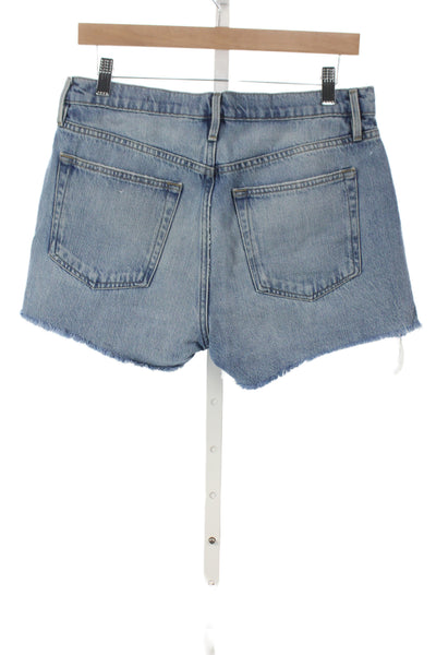 Frame Women Cut-Off Shorts Blue 85% Cotton Button Size 27