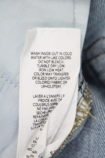 Frame Women Cut-Off Shorts Blue 85% Cotton Button Size 27