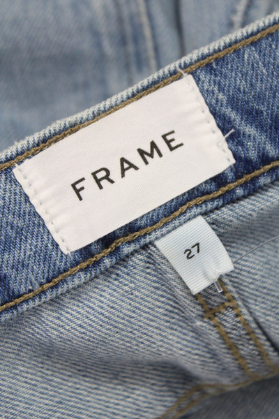 Frame Women Cut-Off Shorts Blue 85% Cotton Button Size 27