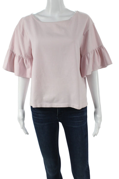J Crew Womens Pink Basic Short Sleeve T-Shirt Round Neck Cotton Size M