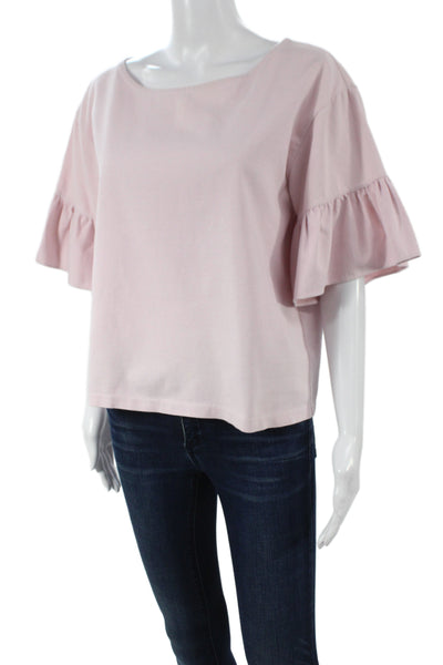 J Crew Womens Pink Basic Short Sleeve T-Shirt Round Neck Cotton Size M