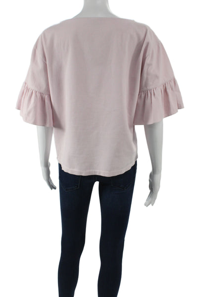 J Crew Womens Pink Basic Short Sleeve T-Shirt Round Neck Cotton Size M