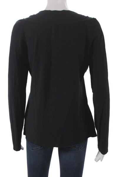 Three Dots Women Black Cowl Neck Jersey Long Sleeve T-Shirt Size XL