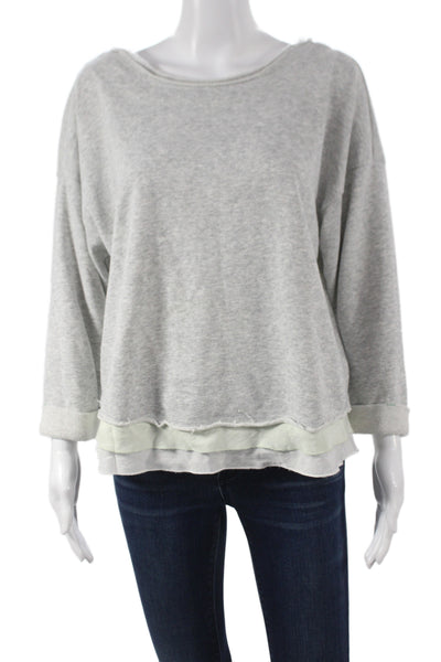 Saturday Sunday Anthropologie Womens Gray Crewneck Longsleeve T-Shirt Size M