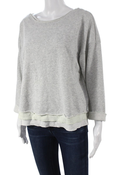 Saturday Sunday Anthropologie Womens Gray Crewneck Longsleeve T-Shirt Size M