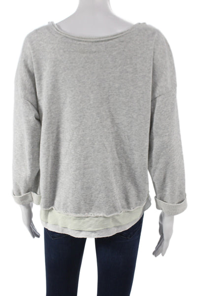 Saturday Sunday Anthropologie Womens Gray Crewneck Longsleeve T-Shirt Size M