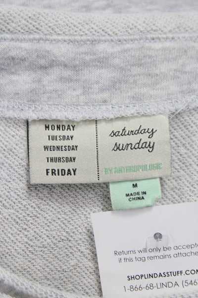 Saturday Sunday Anthropologie Womens Gray Crewneck Longsleeve T-Shirt Size M
