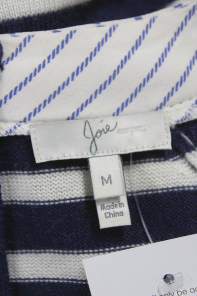 Joie Women Blue Striped Round Neck Pullover Sweater Long Sleeve Nautical Size M