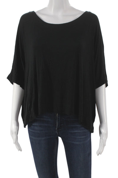 Michael Stars Womens Jersey Scoop Neck Short Sleeve Black Rayon Size XL