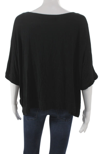 Michael Stars Womens Jersey Scoop Neck Short Sleeve Black Rayon Size XL