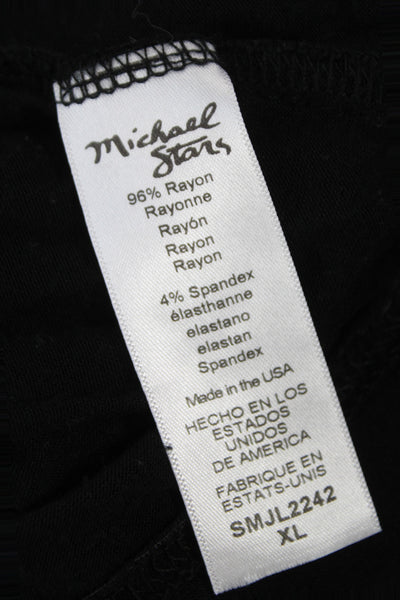 Michael Stars Womens Jersey Scoop Neck Short Sleeve Black Rayon Size XL