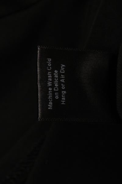 Franne Golde Women Black V-Neck Tunic Blouse Long Sleeve Size M