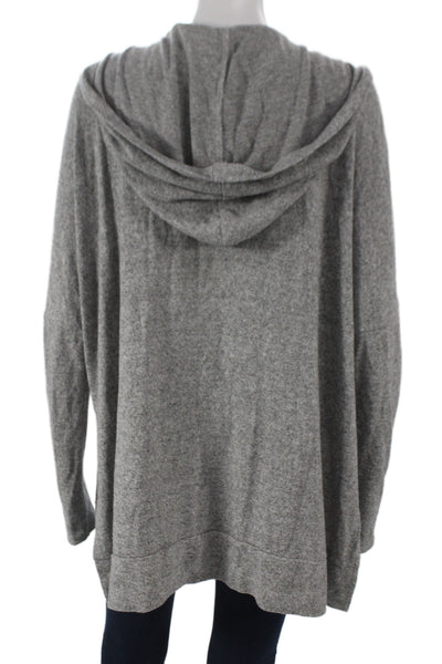 Freeloader Womens Basic Jacket Gray Hooded Zip Rayon Long Sleeve Casual Size M