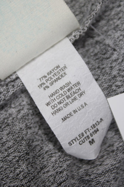 Freeloader Womens Basic Jacket Gray Hooded Zip Rayon Long Sleeve Casual Size M