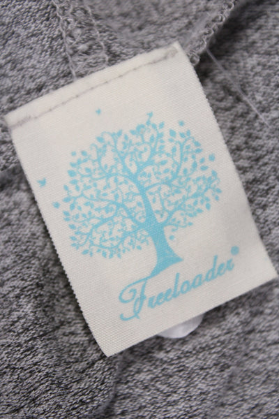 Freeloader Womens Basic Jacket Gray Hooded Zip Rayon Long Sleeve Casual Size M