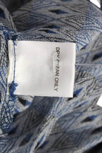 Ulla Johnson Women Mini Geometric Silk Skirt Blue Size 2