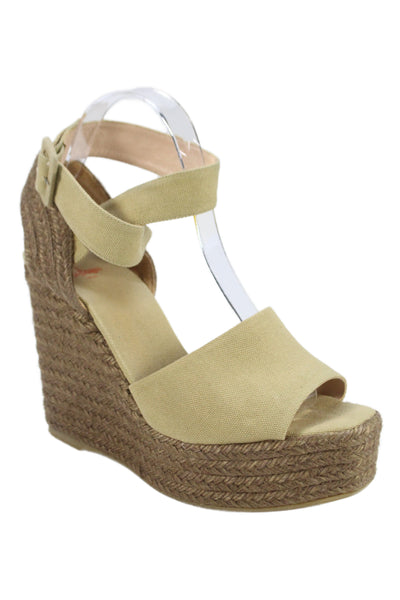 Castaner Womens Platform Espadrille Wedge Slingbacks Yellow Size 39 9