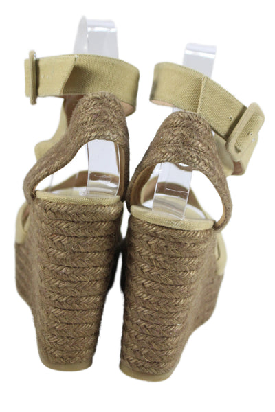 Castaner Womens Platform Espadrille Wedge Slingbacks Yellow Size 39 9