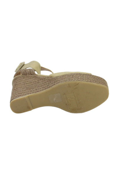 Castaner Womens Platform Espadrille Wedge Slingbacks Yellow Size 39 9